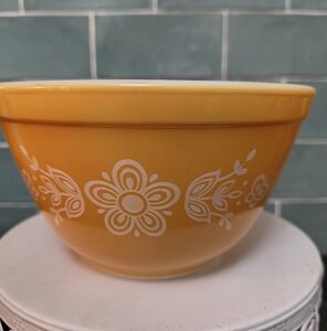 Vintage Orange Floral Bowl